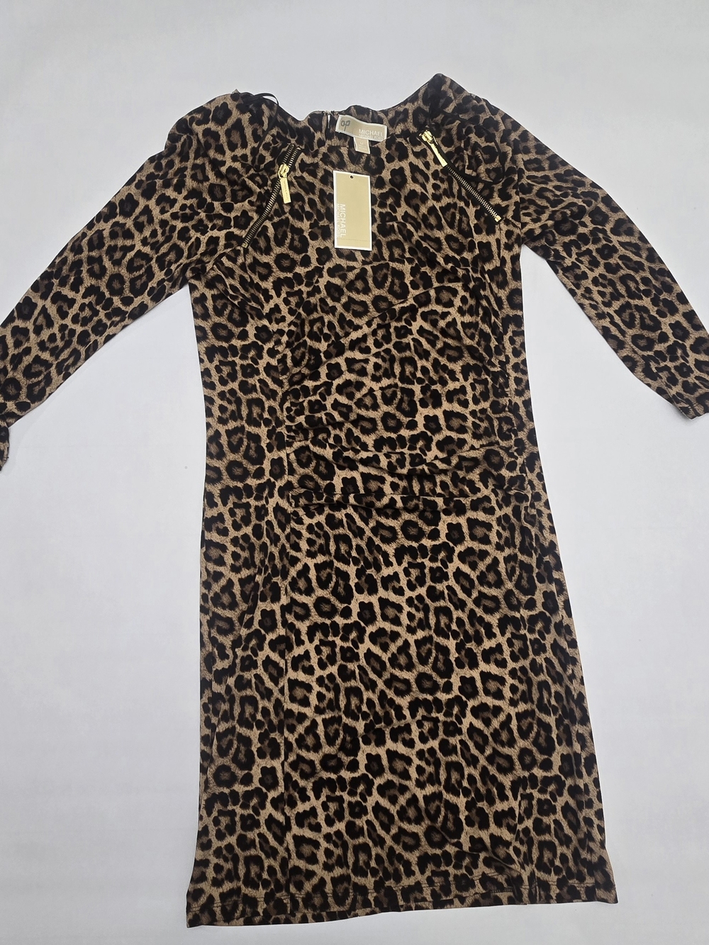 Michael Kors Leopard-Print Sheath Dress in Brown and Black